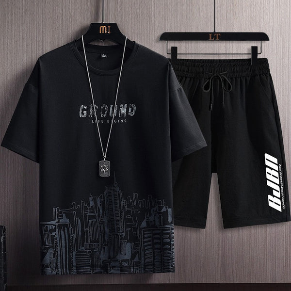 Conjunto Deportivo Hombre: Camiseta Estampada y Shorts
