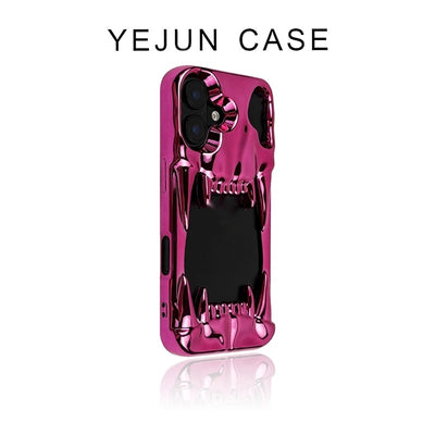 Funda para Celular Calavera Tigre Plateada con Electroplating Hueco - Image 21