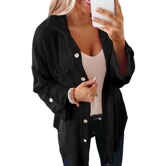 Blusa Tejida Suelta de Manga Larga en Color Sólido - Comodidad y Estilo - Image 3