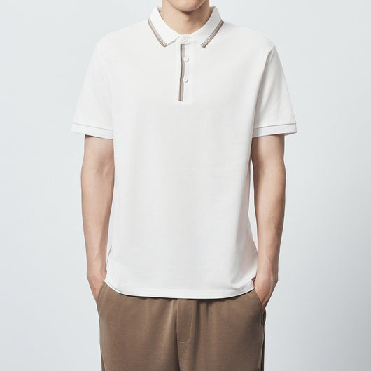 Polo Camiseta Algodón Peinado Mercerizado con Rayas en Contraste - Image 5