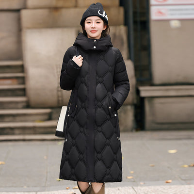 Abrigo Acolchado de Algodón Desmontable para Mujer - Largo Invierno - Image 4