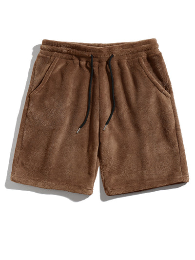 Conjunto de Sudadera con Capucha y Shorts en Fleece Coral para Hombre Talla Grande - Image 40
