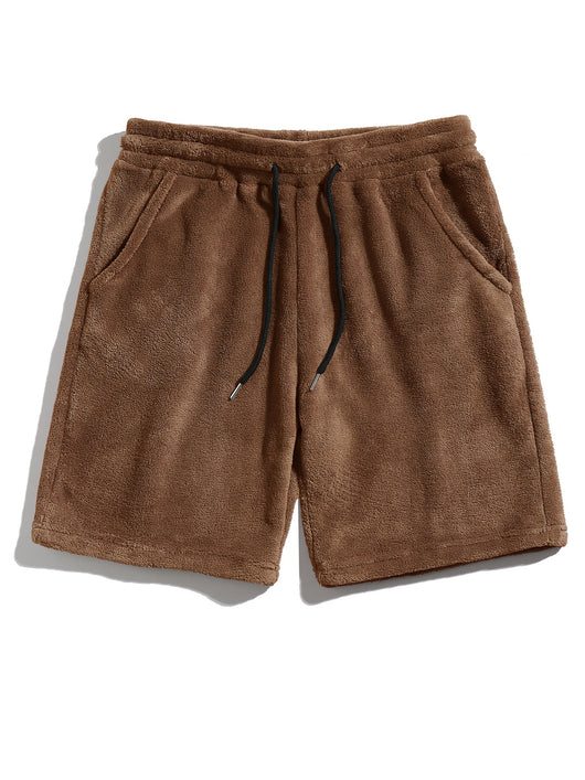 Conjunto de Sudadera con Capucha y Shorts en Fleece Coral para Hombre Talla Grande - Image 40