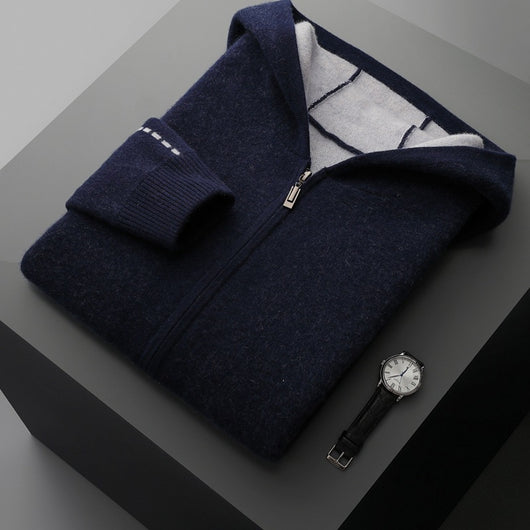 Cardigan de Cashmira para Hombre con Cuello Alto y Cierre - Otoño e Invierno - Image 6