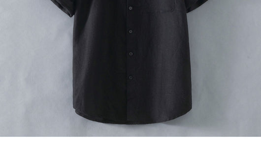 Camisa de Lino Suelta Manga Corta - Comodidad Casual - Image 21