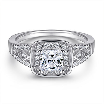 Anillo de Diamante Cuadrado con Circonia - Image 9