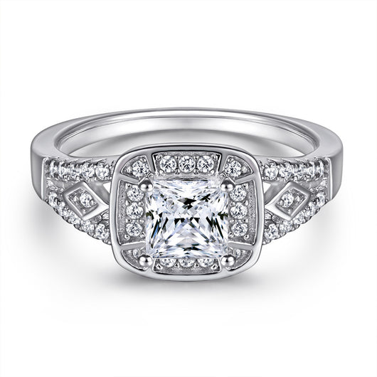 Anillo de Diamante Cuadrado con Circonia - Image 9