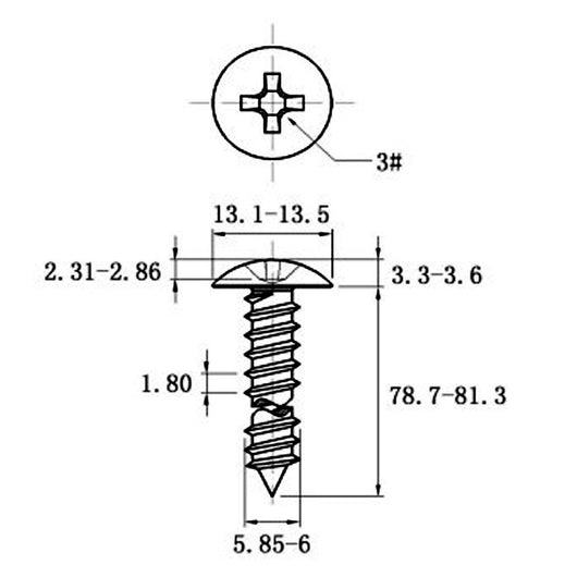 Tornillo Autorroscante de Acero Inoxidable Cabeza Ancha Tipo Champiñón - Image 64