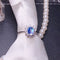 Anillo de Piedra de Luna Azul Natural en Plata 925