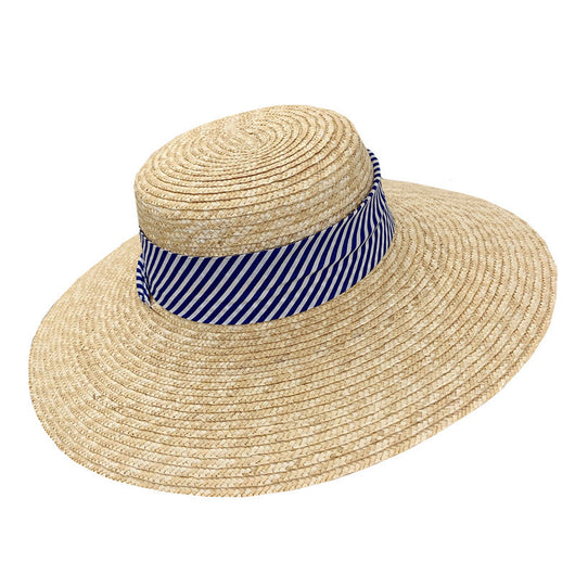 Sombrero Playero Azul con Tiras Ajustables para Verano - Image 2
