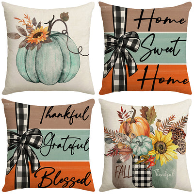 Fundas de Cojín Otoño Calabaza Home Sweet Home 18x18 - Decoración Acción de Gracias - Image 6
