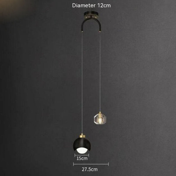 Lámpara Colgante de Cristal Dorado Lujo - Diseño Creativo para Dormitorio