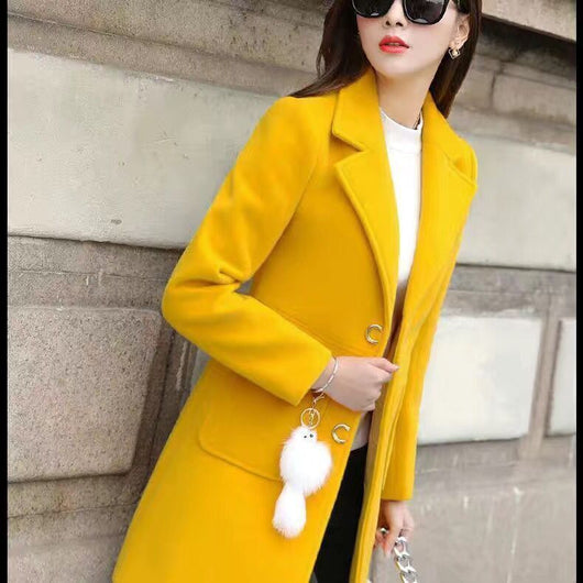 Abrigo de Lana Midi Estilo Coreano para Mujer - Image 3