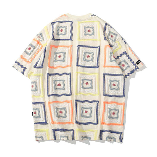 Camiseta a Cuadros para Parejas - Diseño Fresco y Elegante de Manga Corta - Image 19