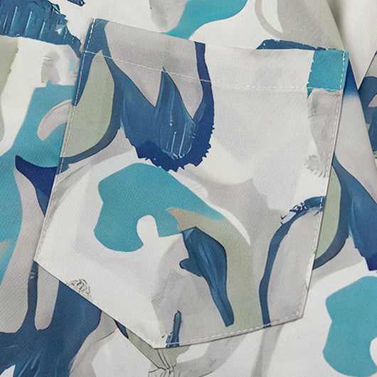 Camisa Estampada con Diseño de Flores en Óleo para Hombre - Image 3