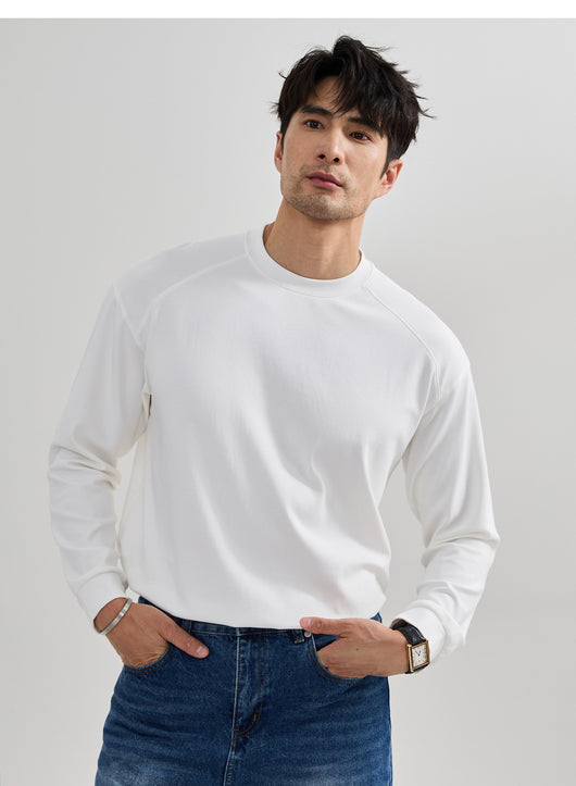 Camiseta Raglan Manga Larga Estilo Americano Colores Sólidos - Image 10