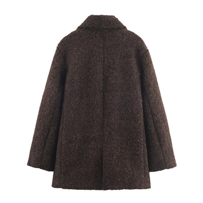 Abrigo Boucle Suelto Doble Botonadura Largo Otoño Invierno - Image 16