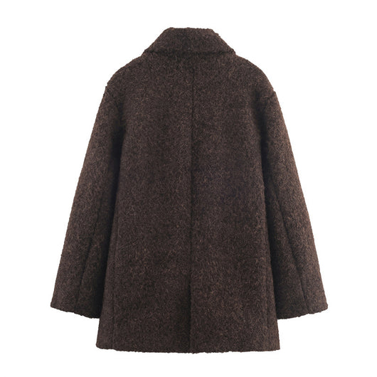 Abrigo Boucle Suelto Doble Botonadura Largo Otoño Invierno - Image 16