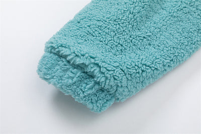 Abrigo de Polar Berber Patchwork Contraste de Colores para Hombre - Image 19
