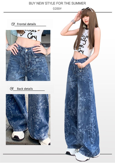 Pantalones Jacquard Sueltos de Pierna Ancha para Mujer - Image 10