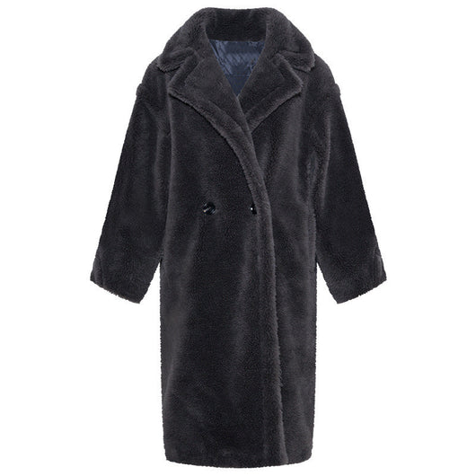 Abrigo Teddy Fleece Cocoon Largo para Mujer - Invierno - Image 3