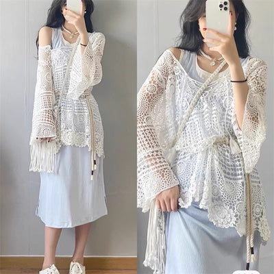 Blusa de Crochet Calada para Playa - Image 32