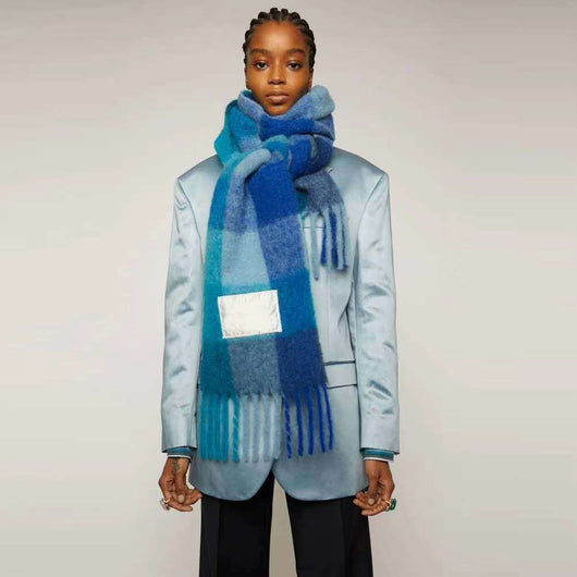 Bufanda de Mohair a Cuadros para Mujer - Image 7