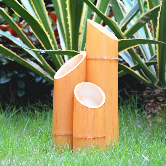 Lámpara Solar de Jardín Bambú y Resina - Diseño Paisajístico Rústico - Image 8