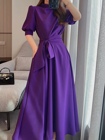 Vestido Casual con Mangas Abullonadas y Cintura Ajustada - Image 10