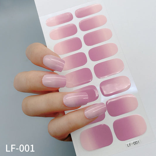 Stickers de Manicura Colores Sólidos - Set de 16 Diseños Europeos Minimalistas