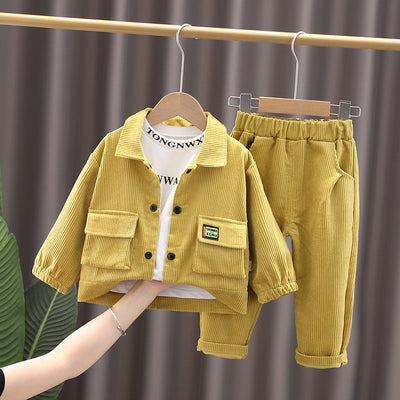 Traje de Tres Piezas en Pana para Niños - Colección Otoño - Image 5