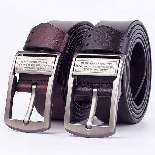 Cinturón de Cuero para Hombre con Hebilla de Pasador - Estilo Casual y Formal - Image 2
