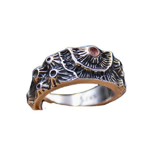 Anillo de Plata Esterlina con Diseño Cráter para Hombre - Image 4