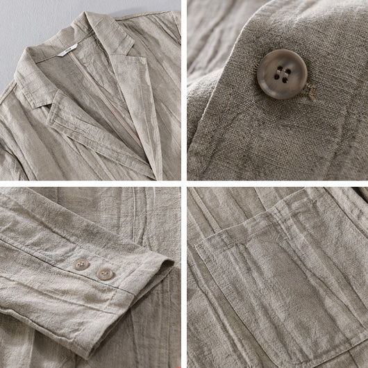 Camisa Suelta de Lino para Hombre - Diseño Minimalista y Versátil - Image 4