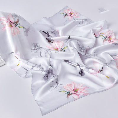 Pañuelo de Seda Cuadrado para Mujer con Diseño Estampado Exquisito - Image 25