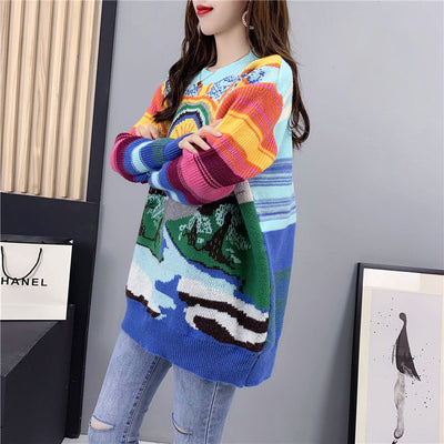 Suéter Pullover para Mujer con Bordado Arcoíris - Image 5