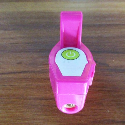 Blue plastic laser pointer cat toy with a collar clip, emitting a red laser dot for interactive play. - Image 6