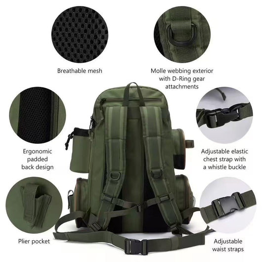 Mochila de Pesca Impermeable Gran Capacidad - Organizador Profesional - Image 9