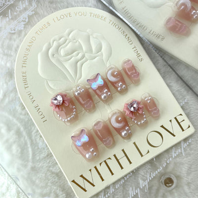 Parches de Uñas con Acabado Mariposa