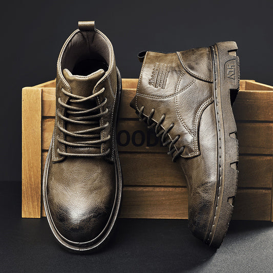 Botas de Motociclista Vintage para Hombre - Estilo Tendencia