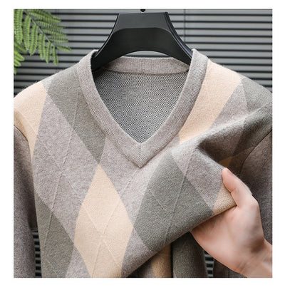 Suéter Casual de Cuello en V para Hombre - Tejido Premium - Image 10