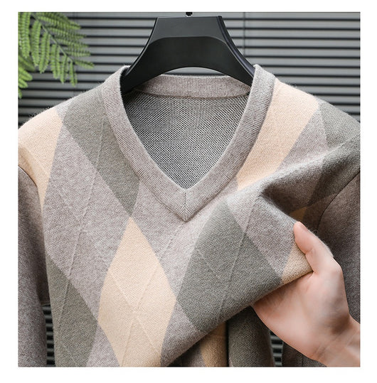 Suéter Casual de Cuello en V para Hombre - Tejido Premium - Image 10