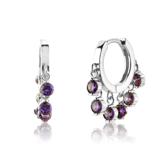 Aretes de Plata Esterlina con Piedras Redondas Colgantes - Image 15