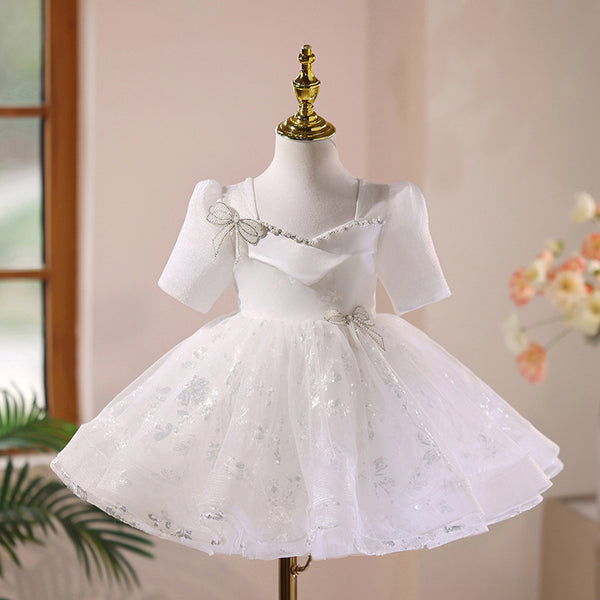 Vestido de Fiesta Infantil con Flores para Damas de Honor