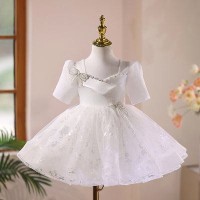 Vestido de Fiesta Infantil con Flores para Damas de Honor