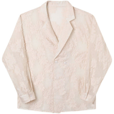 Camisa Unisex Jacquard Bordada en Tono Albaricoque - Image 2