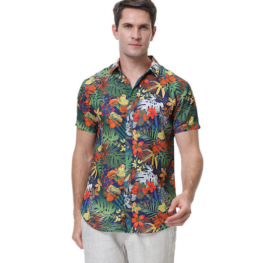 Camisa Hawaiana Estampada con Solapa para Hombre - Image 2