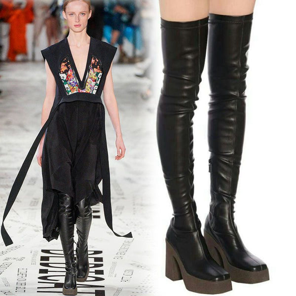 Botas Plataforma Impermeables con Punta Cuadrada y Suela Reforzada