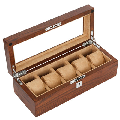 Caja Exhibidora de Relojes Mecánicos en Madera Sólida - 5 Compartimentos - Image 8