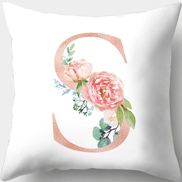 Funda de Almohada con Letras Florales Día de San Valentín Impresión Digital